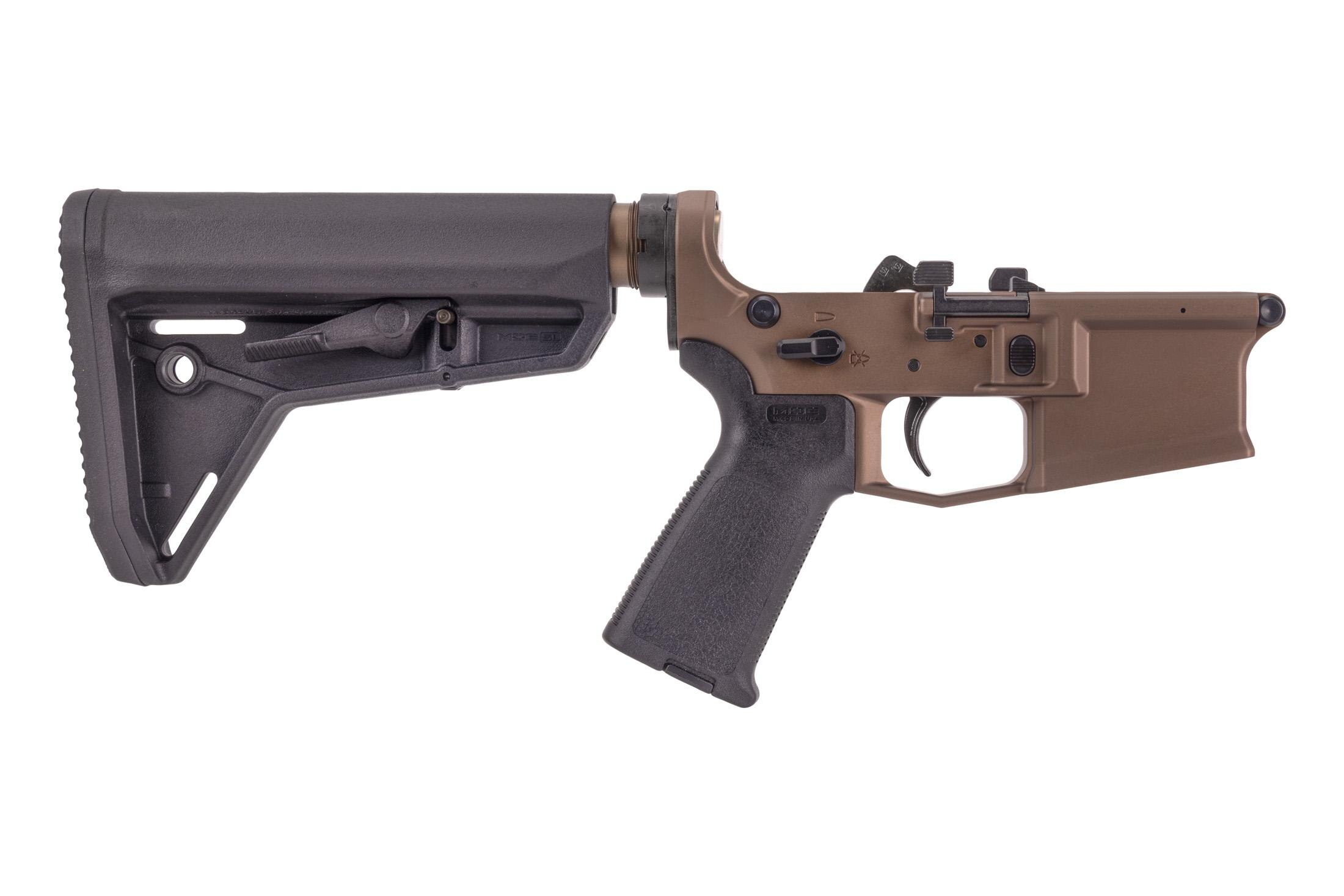 Aero Precision Aero Precision M4E1 PRO Complete Lower Receiver with Magpul MOE Grip & SL Carbine Stock - Kodiak Brown Anodized - view 2